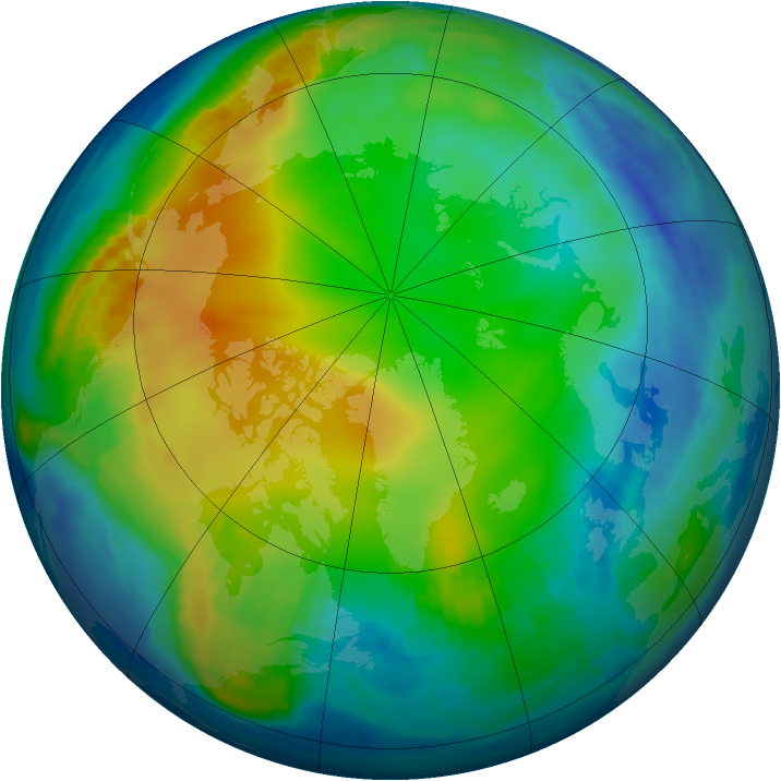 Arctic ozone map for 09 December 1996